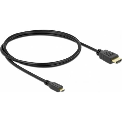 Câble de raccordement Delock HDMI Fiche mâle HDMI-A, Fiche mâle HDMI-Micro-D 1 m noir 82661 4K UHD,