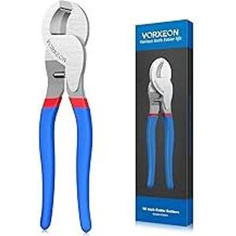 Cisailles à câbles VORXEON, coupe-câbles 240 mm/9,5 po, coupe-fils pour câbles en aluminium et cuivre, convient pour couper les fils de 0 à 70 mm² (plus petits que AWG2/0)
