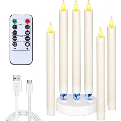 Guirlande lumineuse LED rechargeable avec télécommande, lot de 6, blanc chaud, crée une ambiance chaleureuse