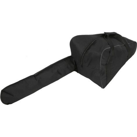 Borsa porta motosega robusta e resistente, realizzata in tessuto Oxford impermeabile, adatta ai boscaioli (nera). (1/4)