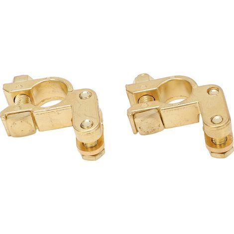 Lot de 2 connecteurs de batterie en laiton (bornes positive et négative) pour camping-car, quad et bateau. (1/5)