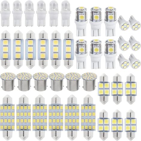 Kit Éclairage Intérieur Voiture 42 LED 6000K 12V T10 - Dôme Porte Coffre Plaque Immatriculation (1/5)