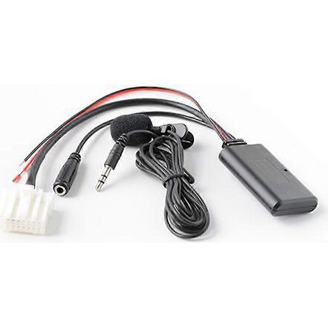 Adaptateur mains libres Bluetooth sans fil de 150 cm pour autoradio, avec entrée AUX audio, microphone et câble, compatible avec les Mazda 2, 3, 5 et 6. (1/5)