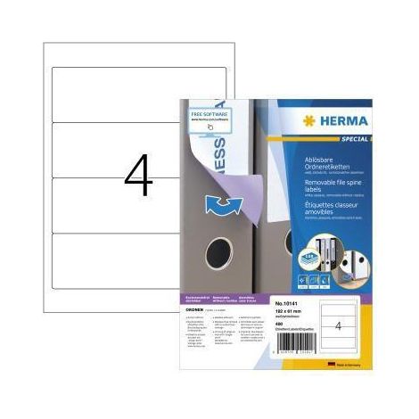 HERMA Ordneretikett Movables 10141 192x61mm weiß 400 St./Pack. (1/4)