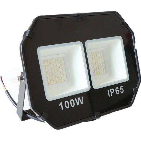 TrAdE Shop Traesio - Faro Led Smd Faretto Spot Flood Light Luce Fredda Bianca 60w 100w 200w Esterno - 100 Watt (1/2)