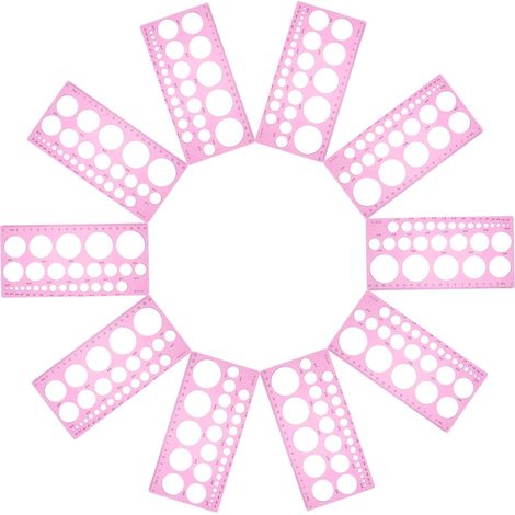 Gabarits de dessin géométrique ronds Zerodeko (10 unités) avec (1/5)