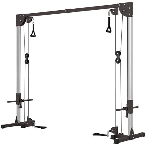 Rack de musculation Crossover, système de poulies à câble, pour 1 ou 2 personnes, acier, plastique, noir