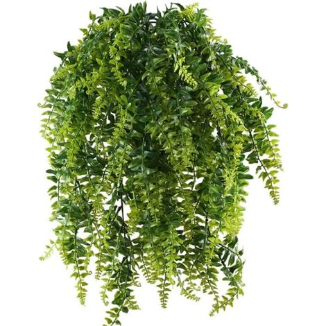 2 Stück künstliche Farne, Hängepflanzen, Kunstpflanzen, lange Ranken, Kunstpflanzen, Zimmerpflanzen, Boston-Farn für die Wand, Zuhause, Hängekorb-Dekoration (1/5)