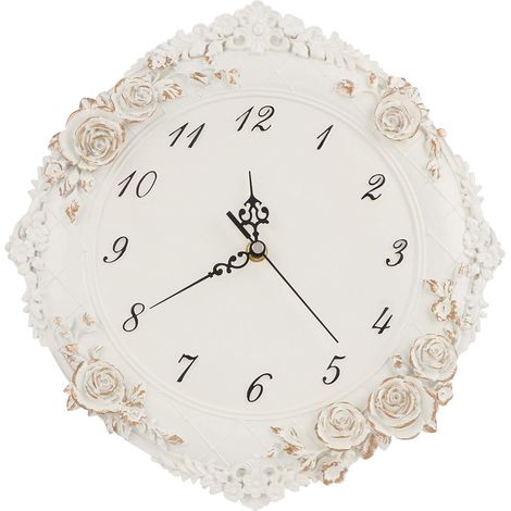 Large Silent Wall Clock with Tick, 12 Inches, Easy to Read, Battery Operated, European Style Decoration with Precise Sweeping Movement for Living Room, Bedroom (1/5)