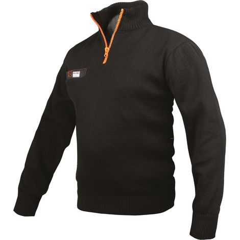 Pull camionneur noir avec membrane STOP RC T.M - Tricots Bonnemaille - STOP RC 07PLA 11 - TM