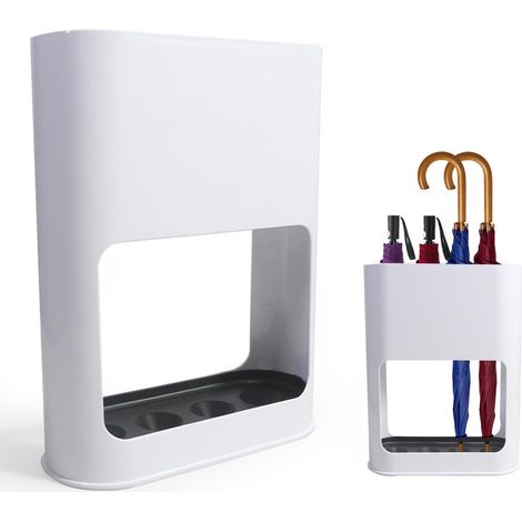 Porte-Parapluie Avec Bac D'Égouttement Amovible, 4 Emplacements Pour Parapluies Longs Et Courts, Plastique (1/5)