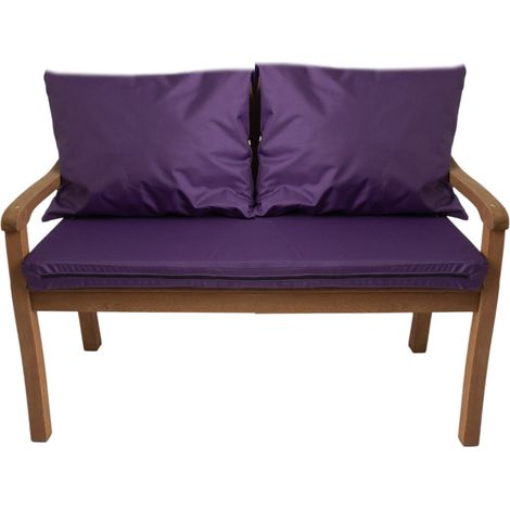 Coussin pour banc 130x60x7/2x50x56cm, Coussins pour Banquette 2 places de jardin Violet, Coussin extérieur, Coussins pour balancelle de jardin (1/5)