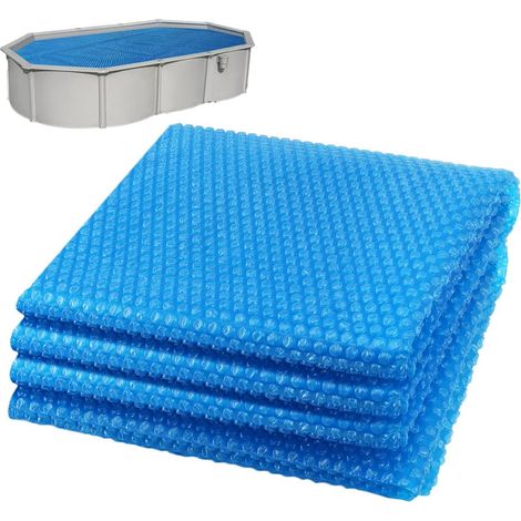 Bâche à Bulles Piscine Rectangulaire 800 x 400 cm Épaisseur 120 µm Bâche Solaire Chauffante Film Thermique à Découper pour Réchauffer l’Eau Bleu (1/5)