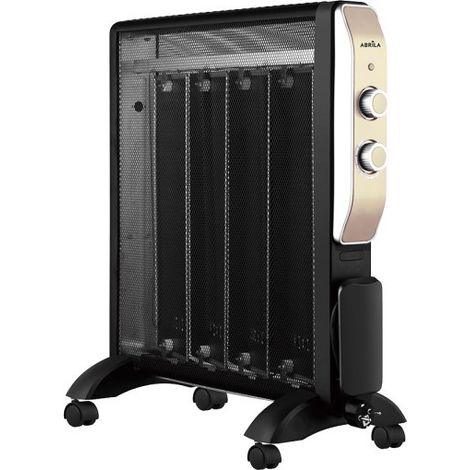 Radiador de mica FABRILAMP ABRIGO para calefacción interior, 2000W, 4 elementos, 2 potencias, termostato regulable, sistema antivuelco y ruedas (1/3)