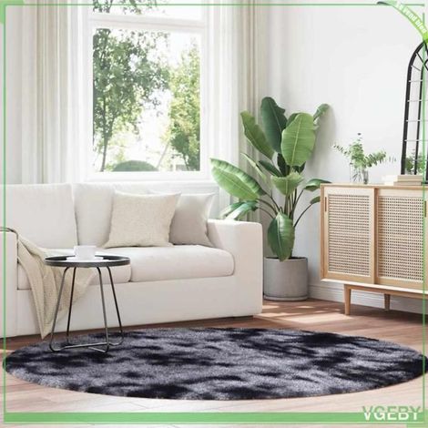 4102920 Tapis Shaggy à poils longs NAVARRA gris foncé 200x200 cm (1/5)