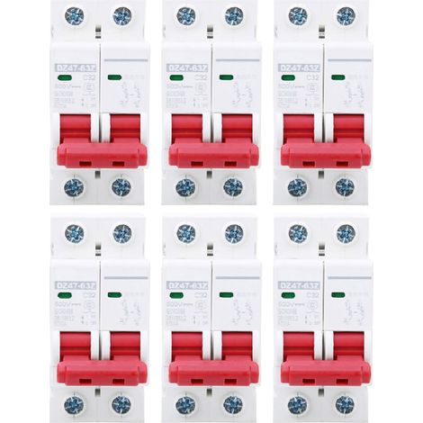 Fehlerstromschutzschalter (FI-Schalter) des Typs 2P 32A DZ47-63Z für Photovoltaikanlagen zum Schutz vor Überspannungen und Ableitströmen.