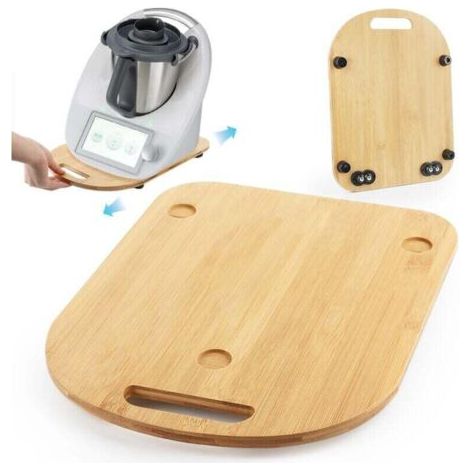 Planche pour Thermomix TM6/TM5, Bois Slider pour Thermomix avec Roulettes, Planche Support avec Poignée pour Thermomix, Plateau Déplacement Rapide et Sûr (1/4)