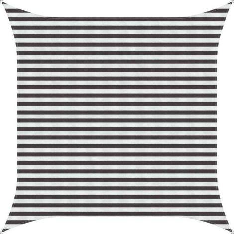 Voile d'ombrage gris anthracite et blanche 3 x 3 mètres en PEHD (1/5)