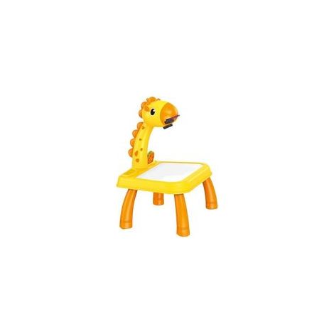 Table à dessin pour enfants avec projecteur, motif girafe, jaune clair, (1/2)