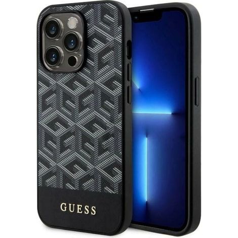 Funda rígida Guess GUHMP14XHGCFSEK para iPhone 14 Pro Max de 6,7 pulgadas, color negro/negro, GCube Stripes y MagSafe. (1/5)