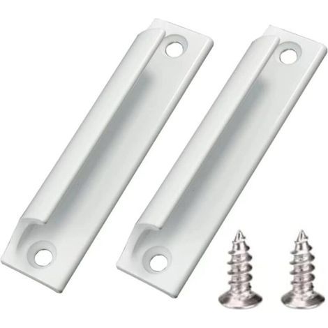 Maniglia in lega di alluminio bianca in 2 pezzi per porta scorrevole, porta del balcone, cassetto, finestra, ferramenta per mobili con viti (1/3)
