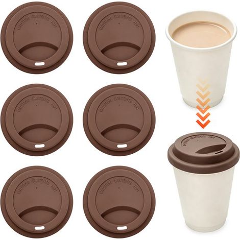 Silikon Trinkdeckel Auslaufsichere Becherdeckel Wiederverwendbare Kaffeebecherdeckel Becherdeckel 6er Pack Himmelblau (1/5)