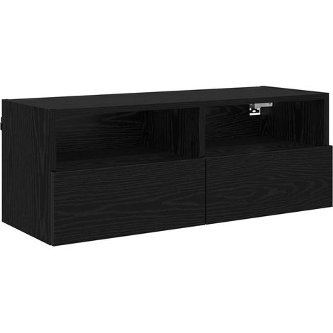 Maison Exclusive - Meuble TV mural Chêne noir 80 x 30 x 30 cm Bois d'ingénierie