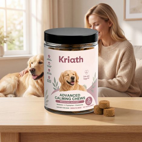 Comprimés à croquer apaisants pour chiens, adaptés aux chiots et aux chiens adultes, complément alimentaire quotidien pour le bien-être émotionnel et l'équilibre nutritionnel des animaux de compagnie (1/5)