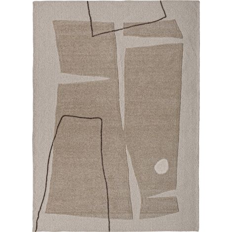 Tapis classique en laine blanc cassé finition brillante - Blanc cassé élégant (1/5)