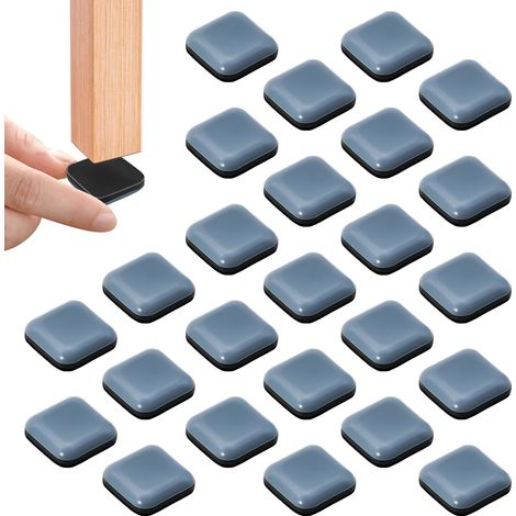 30 Pièces PTFE Téflon Carré Auto-adhésives Coulisses de Meubles 20mm Patins pour Meubles Patin Chaise a Clouer Protéger Les carrelages, Les sols en Bois, Les chaises, Les Tables et Les Lits (1/5)