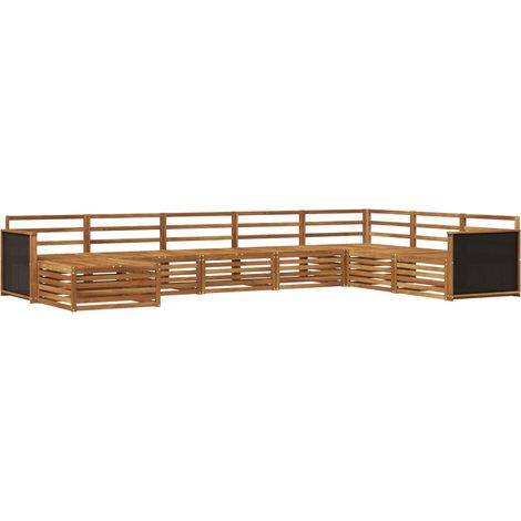 Set di divani da esterno 8 pz Naturale Legno di Acacia Massello vidaXL (1/5)