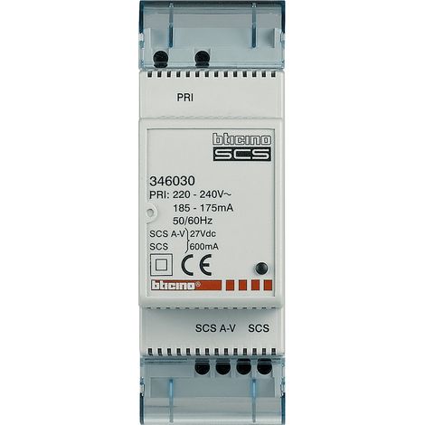 minialimentatore 2 DIN con adattatore video integrato Bticino 346030 (1/2)