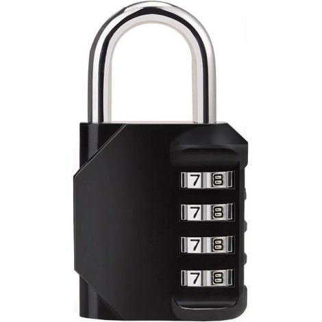 Verrou à combinaison 4 chiffres Cadenas antirouille, Cadenas de sécurité, Mental et en acier plaqué, résiste aux intempéries Motif pour l'école Gym Locker (1/5)