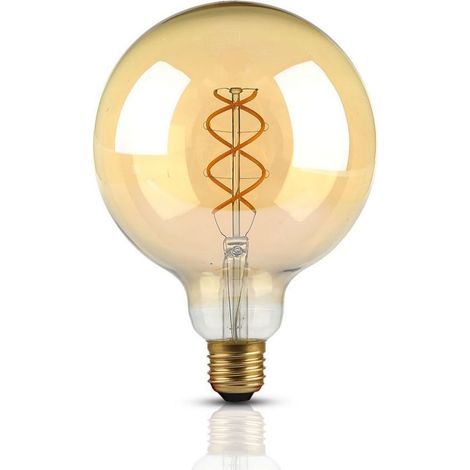 Ampoule LED V-TAC 5W Filament E27 G125 ambre 2200K (1/5)