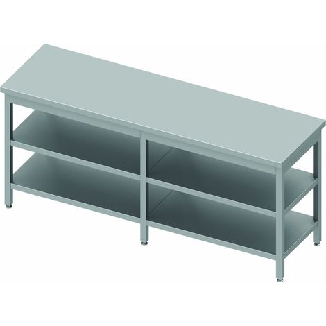 Table Inox Cuisine Professionnelle - Avec 2 Etagères - Profondeur 700 - Stalgast