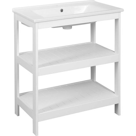 Aqualine Etide - Mueble de lavabo 72x85x44 cm, blanco mate ET720