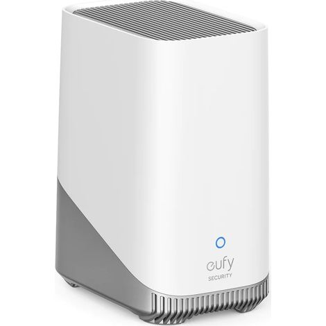 Centrale de sécurité Anker HomeBase 3 blanche – Connecte jusqu'à 16 dispositifs – Reconnaissance faciale IA – Alarme intégrée – Stockage local 16 To – Eufy