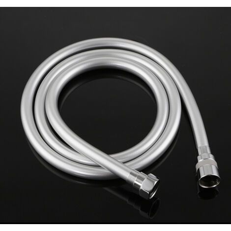 Flexible de douche anti-torsion, flexible de douche de 2,0 m, PVC, gris argenté. (1/5)
