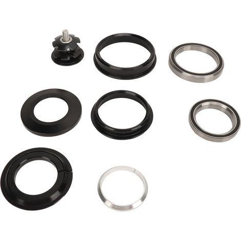 Ensemble de cuvettes de fourche avant de vélo en alliage d'aluminium à double roulement, entretoises de jeu de direction pour VTT, compatible avec les cadres à tube de direction conique de 44 à 56 mm.