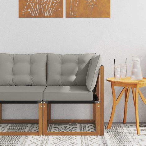 vidaXL Outdoor Corner Sofa Solid Acacia Wood and Textilene Fabric