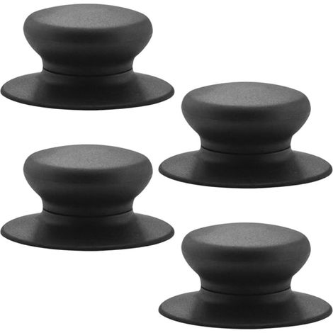 4 Pièces Casserole Couvercle Boutons, Boutons De Couvercle De Pot, Boutons Universelle, Ustensiles De Cuisine Remplacement, Couvercle Casserole Bouchons Poignées De Rechange(Noir) (1/5)