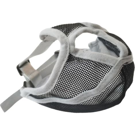 Muselière réglable en maille respirante pour chien à museau court, idéale pour les bouledogues français et les carlins - Taille M - Gris (1/5)