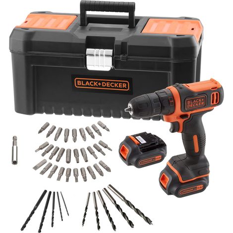 Trapano avvitatore 10.8V 1.5Ah – compatto e leggero – 40 accessori – Black+Decker BDCDD121BKA (1/5)