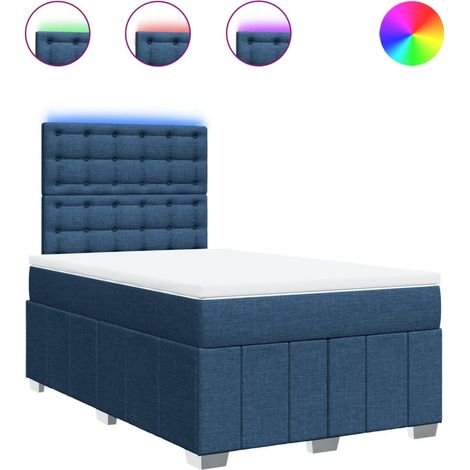 Maison Exclusive - Sommier à lattes de lit avec matelas bleu 120x190 cm tissu