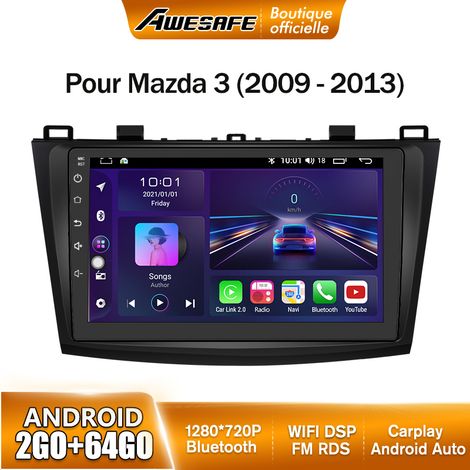 AWESAFE Autoradio Android 13 pour Mazda (2009-2013) 2Go+64Go avec 9'' écran Tactile Carplay GPS WiFi USB SD Bluetooth Android Auto (1/5)