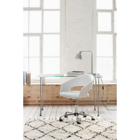 Scrivania Vetro Trasparente Moderna da Interno 120x60 - RADIANCE - Colore: Trasparente (1/5)