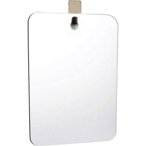 Jusch – Miroir simple de salle de bain 28 x 19 cm – Plastique acrylique incassable – Antibuée pour douche – Installation facile avec crochets inox (1/5)