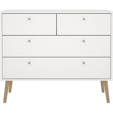 CALICOSY - Commode 4 tiroirs avec pieds en bois L98,7 cm - TARP (1/5)