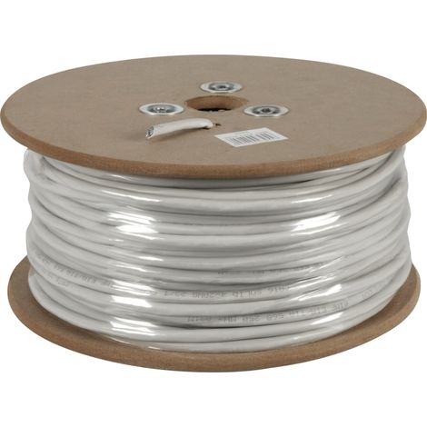 CAT 6 Netzwerkkabel, S/FTP (PiMF), grau, Kupferkaschierter Aluminiumleiter (CCA), AWG 23/1 (solid). Kabellänge 100 m
