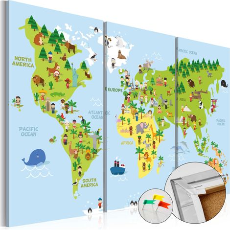 Quadri di sughero - Children's World [Cork Map] - 60x40 (1/4)